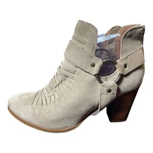 SEYCHELLES 'Impossible' Sand Suede
Leather Ankle Booties 9.5